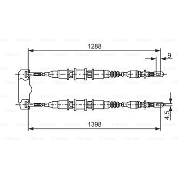 palancas cables frenado - Cable de accionamiento, freno de estacionamiento BOSCH 1987477258