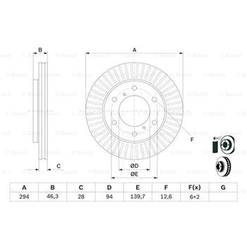 discos de freno coche - (BD1537) Disco de freno BOSCH 0986479704