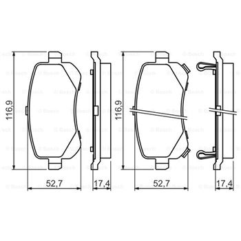 pastillas de freno coche - (BP1415) Pastilla de freno BOSCH 0986494496