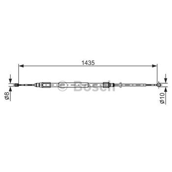 palancas cables frenado - Cable de accionamiento, freno de estacionamiento BOSCH 1987477946