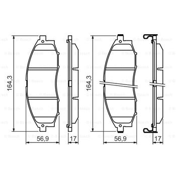 pastillas de freno coche - (BP1063) Pastilla de freno BOSCH 0986494152