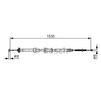 palancas cables frenado - Cable de accionamiento, freno de estacionamiento BOSCH 1987482393