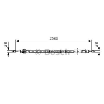 palancas cables frenado - Cable de accionamiento, freno de estacionamiento BOSCH 1987477762