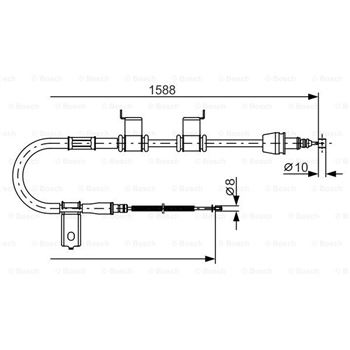 palancas cables frenado - Cable de accionamiento, freno de estacionamiento BOSCH 1987482358