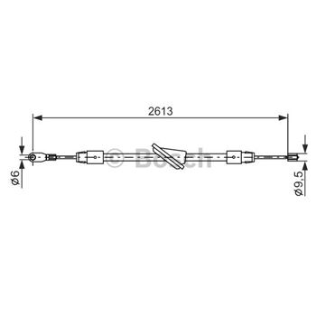 palancas cables frenado - Cable de accionamiento, freno de estacionamiento BOSCH 1987477701