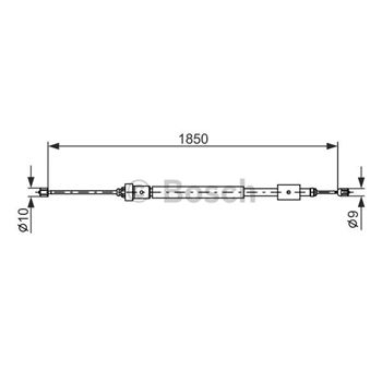 palancas cables frenado - Cable de accionamiento, freno de estacionamiento BOSCH 1987477595