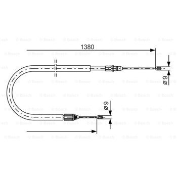 palancas cables frenado - Cable de accionamiento, freno de estacionamiento BOSCH 1987477776