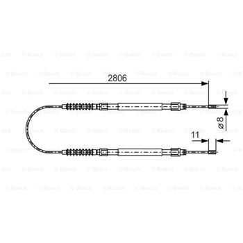 palancas cables frenado - Cable de accionamiento, freno de estacionamiento BOSCH 1987477262