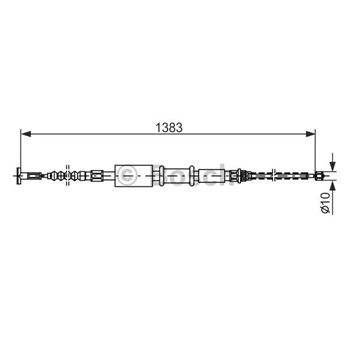 palancas cables frenado - Cable de accionamiento, freno de estacionamiento BOSCH 1987477826