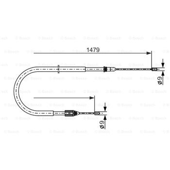 palancas cables frenado - Cable de accionamiento, freno de estacionamiento BOSCH 1987477647