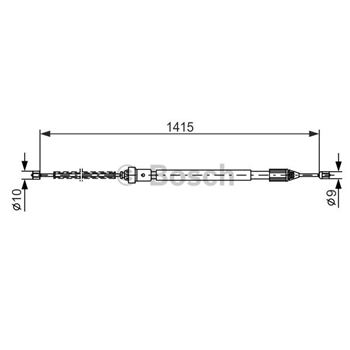 palancas cables frenado - Cable de accionamiento, freno de estacionamiento BOSCH 1987477782