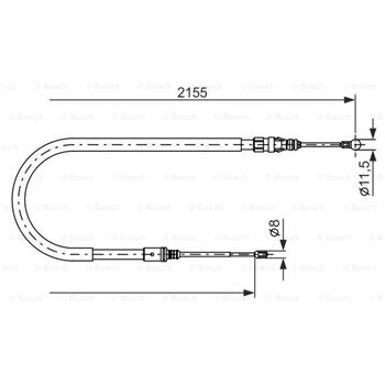 palancas cables frenado - Cable de accionamiento, freno de estacionamiento BOSCH 1987477994