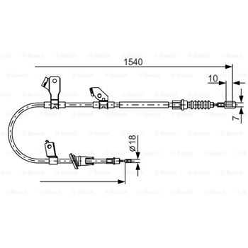 palancas cables frenado - Cable de accionamiento, freno de estacionamiento BOSCH 1987482271