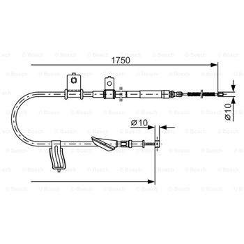 palancas cables frenado - Cable de accionamiento, freno de estacionamiento BOSCH 1987482352