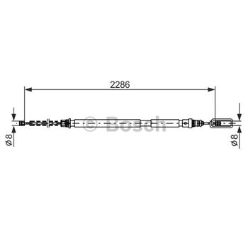 palancas cables frenado - Cable de accionamiento, freno de estacionamiento BOSCH 1987477569