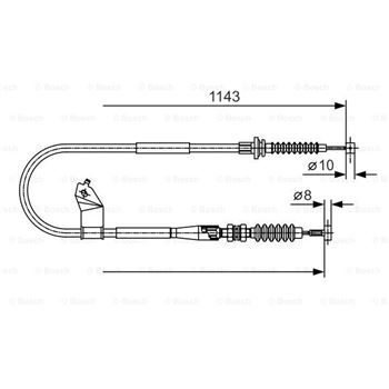 palancas cables frenado - Cable de accionamiento, freno de estacionamiento BOSCH 1987482055