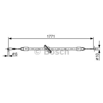 palancas cables frenado - Cable de accionamiento, freno de estacionamiento BOSCH 1987482030