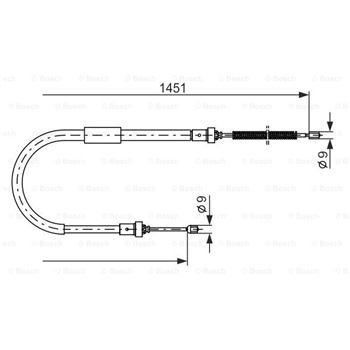 palancas cables frenado - Cable de accionamiento, freno de estacionamiento BOSCH 1987477966