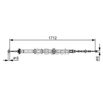 palancas cables frenado - Cable de accionamiento, freno de estacionamiento BOSCH 1987482204