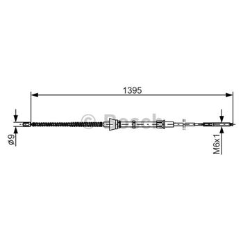 palancas cables frenado - Cable de accionamiento, freno de estacionamiento BOSCH 1987477883