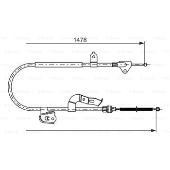 palancas cables frenado - Cable de accionamiento, freno de estacionamiento BOSCH 1987477951