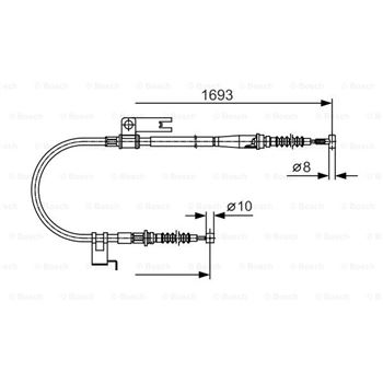 palancas cables frenado - Cable de accionamiento, freno de estacionamiento BOSCH 1987477917