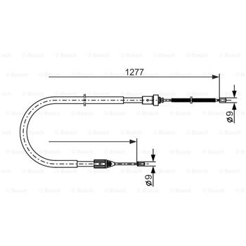 palancas cables frenado - Cable de accionamiento, freno de estacionamiento BOSCH 1987477645