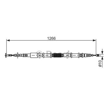 palancas cables frenado - Cable de accionamiento, freno de estacionamiento BOSCH 1987477556