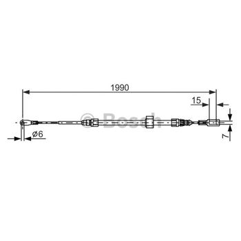 palancas cables frenado - Cable de accionamiento, freno de estacionamiento BOSCH 1987477854