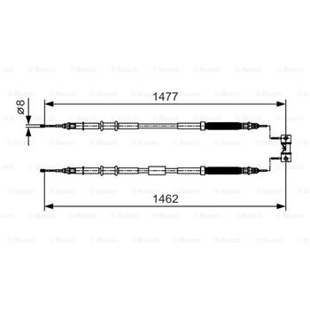 palancas cables frenado - Cable de accionamiento, freno de estacionamiento BOSCH 1987482037