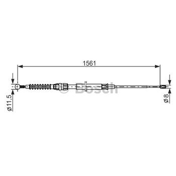 palancas cables frenado - Cable de accionamiento, freno de estacionamiento BOSCH 1987482264