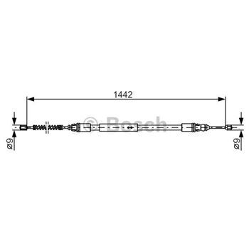 palancas cables frenado - Cable de accionamiento, freno de estacionamiento BOSCH 1987477442