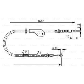 palancas cables frenado - Cable de accionamiento, freno de estacionamiento BOSCH 1987477981