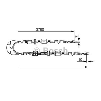 palancas cables frenado - Cable de accionamiento, freno de estacionamiento BOSCH 1987477735