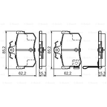 pastillas de freno coche - (BP315) Pastilla de freno BOSCH 0986424568