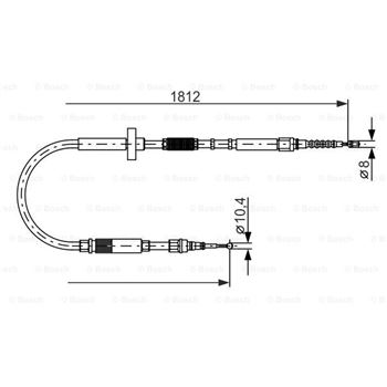 palancas cables frenado - Cable de accionamiento, freno de estacionamiento BOSCH 1987477659