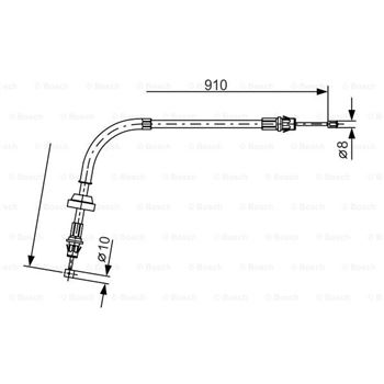 palancas cables frenado - Cable de accionamiento, freno de estacionamiento BOSCH 1987477190