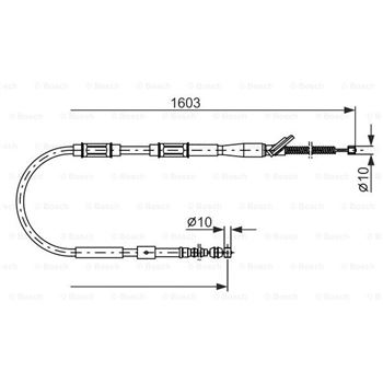 palancas cables frenado - Cable de accionamiento, freno de estacionamiento BOSCH 1987477409