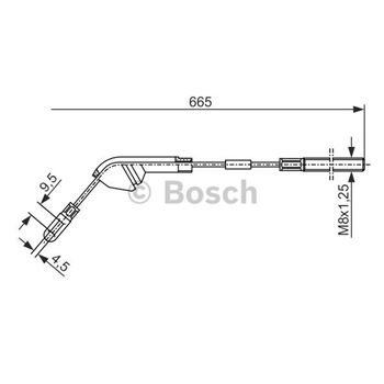 palancas cables frenado - Cable de accionamiento, freno de estacionamiento BOSCH 1987477142