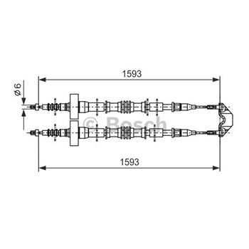 palancas cables frenado - Cable de accionamiento, freno de estacionamiento BOSCH 1987477527