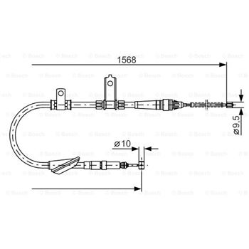 palancas cables frenado - Cable de accionamiento, freno de estacionamiento BOSCH 1987477790