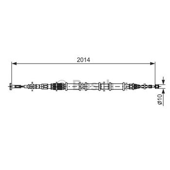 palancas cables frenado - Cable de accionamiento, freno de estacionamiento BOSCH 1987477557