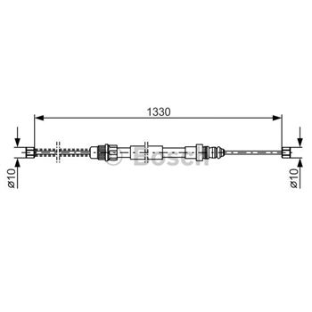 palancas cables frenado - Cable de accionamiento, freno de estacionamiento BOSCH 1987477156