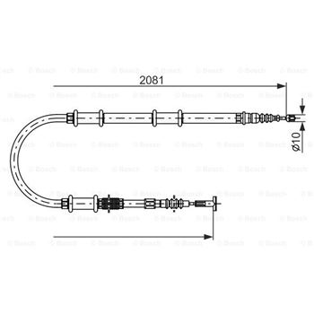 palancas cables frenado - Cable de accionamiento, freno de estacionamiento BOSCH 1987482181