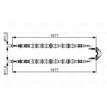 palancas cables frenado - Cable de accionamiento, freno de estacionamiento BOSCH 1987482141