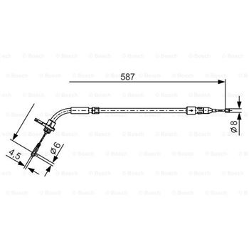 palancas cables frenado - Cable de accionamiento, freno de estacionamiento BOSCH 1987477224