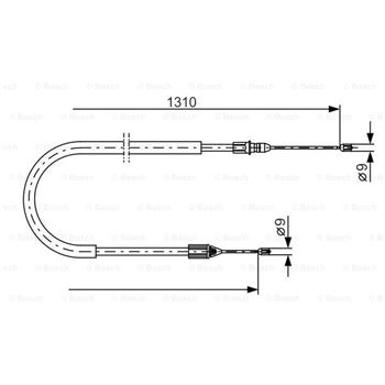 palancas cables frenado - Cable de accionamiento, freno de estacionamiento BOSCH 1987477777