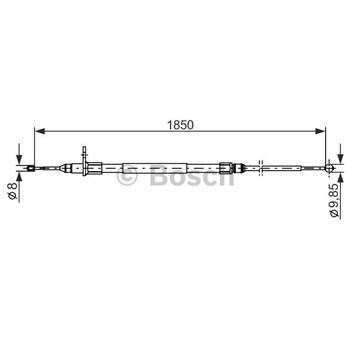 palancas cables frenado - Cable de accionamiento, freno de estacionamiento BOSCH 1987482255