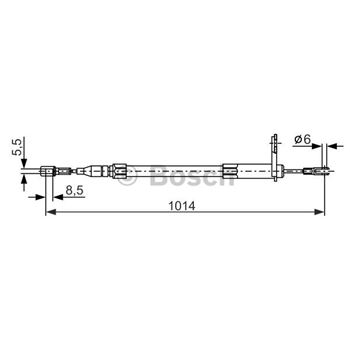 palancas cables frenado - Cable de accionamiento, freno de estacionamiento BOSCH 1987477814