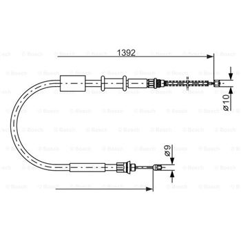 palancas cables frenado - Cable de accionamiento, freno de estacionamiento BOSCH 1987477656